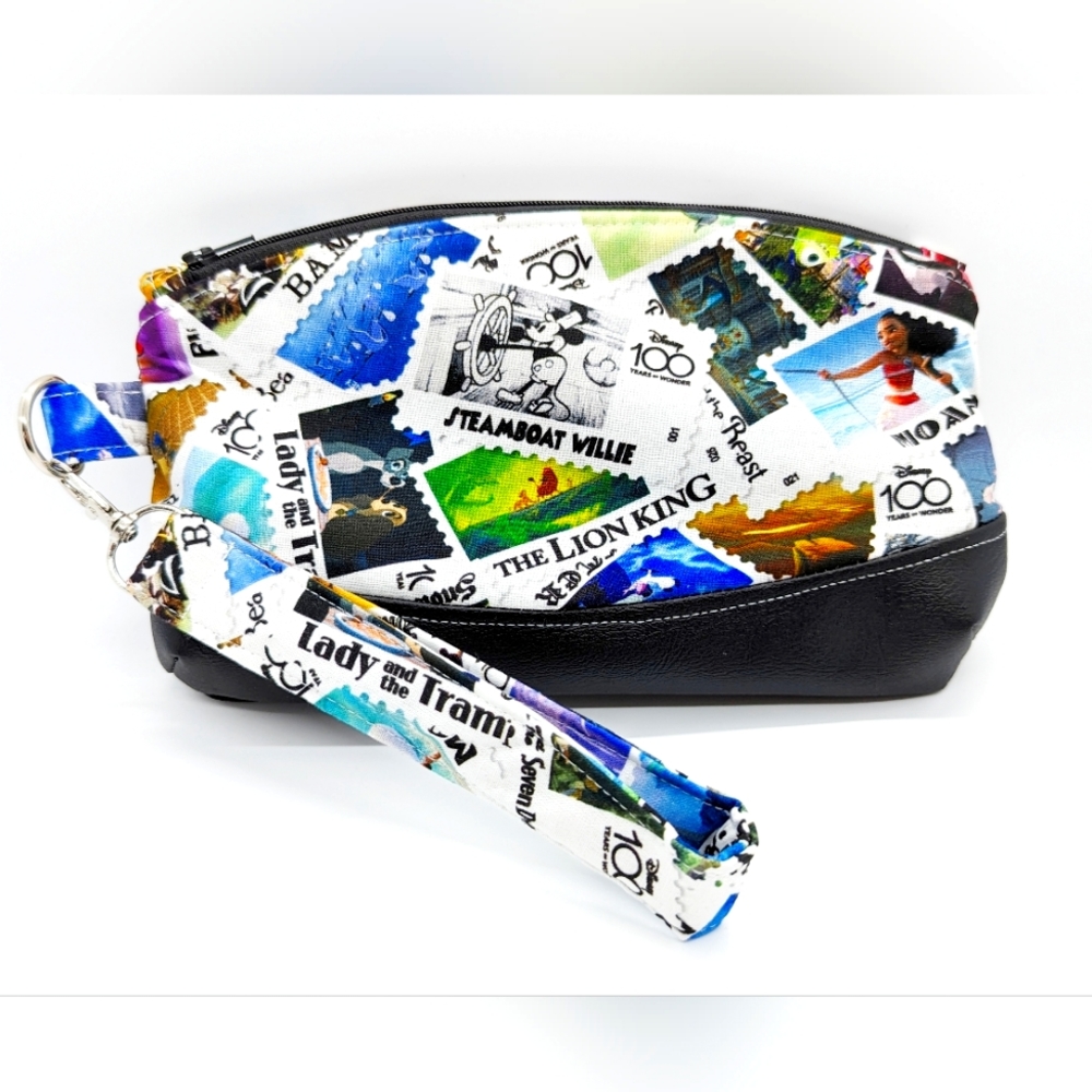 Disney 100 Anniversary Movie Inspired Cosmetic Wristlet Handma…
